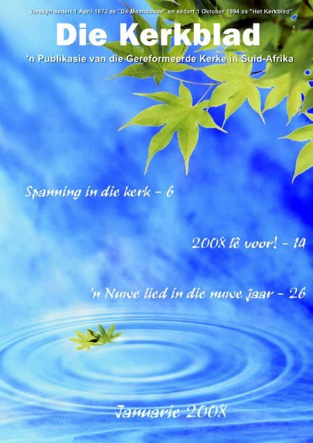 Januarie 2008 Die Gereformeerde Kerke In Suid Afrika - 