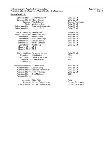 Deckblatt Protokoll - 35. Internationales Feuerbacher