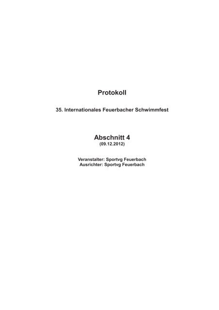 Deckblatt Protokoll - 35. Internationales Feuerbacher
