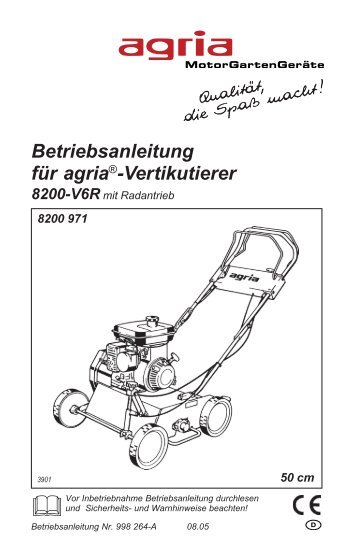 Betriebsanleitung für agria®-Vertikutierer