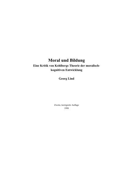 Moral und Bildung - KOPS - Universität Konstanz