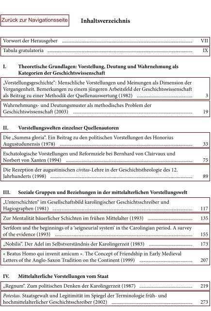 Inhaltsverzeichnis - Dr. Dieter Winkler Verlag
