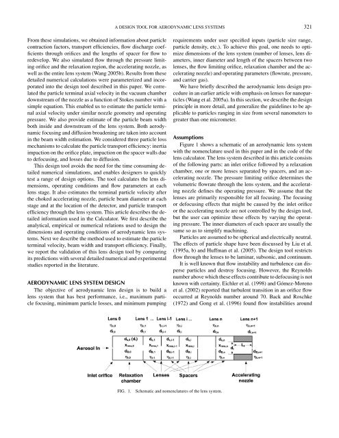 A Design Tool for Aerodynamic Lens Systems - Department of ...