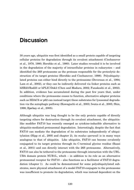 Role of the ubiquitin-like modifier FAT10 in protein degradation and ...