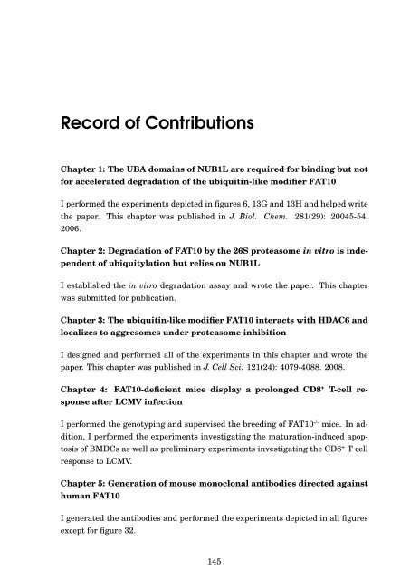 Role of the ubiquitin-like modifier FAT10 in protein degradation and ...