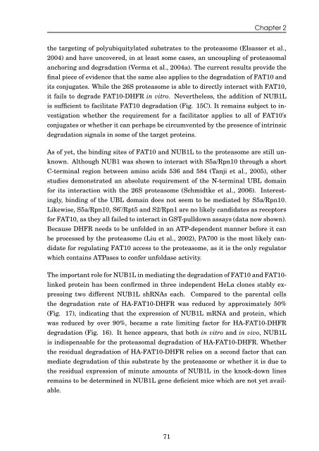 Role of the ubiquitin-like modifier FAT10 in protein degradation and ...