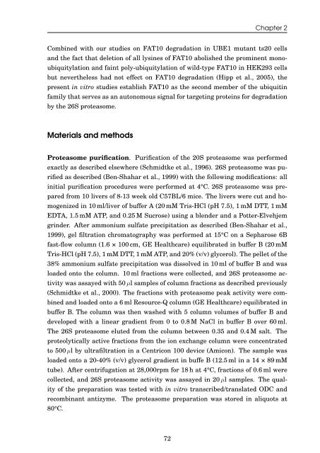 Role of the ubiquitin-like modifier FAT10 in protein degradation and ...