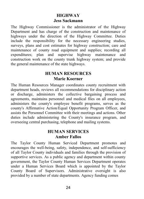 OFFICIAL DIRECTORY 2012 – 2013 - Taylor County