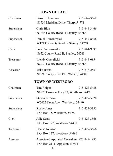 OFFICIAL DIRECTORY 2012 – 2013 - Taylor County