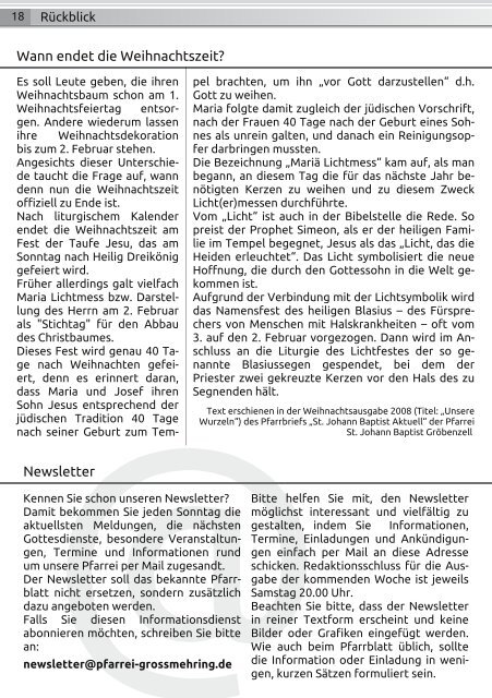 Pfarrbrief Weihnachten 2012