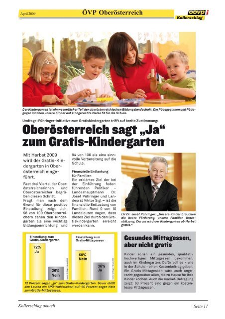 ÖVP setzt Gratis-Kindergarten um