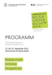 Programmheft Symposium Musik bildet - Archiv der Zukunft - Netzwerk