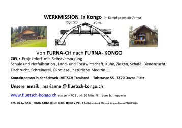 Von FURNA-CH nach FURNA- KONGO - Unser Projekt