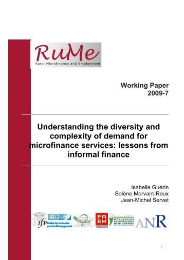 Working Paper 10 - Rume: Rural Microfinance and Employment