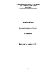 Sommersemester 2004 - Staatliche Hochschule für Musik und ...