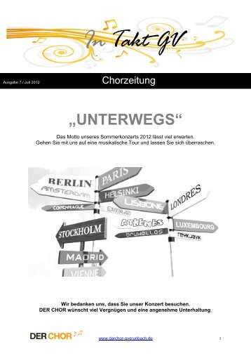 Ausgabe 7 Juli 2012 - Der CHOR GV Grunbach