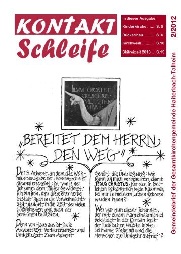 Aktuelle Ausgabe des Gemeindebriefs - Kirchengemeinde Haiterbach