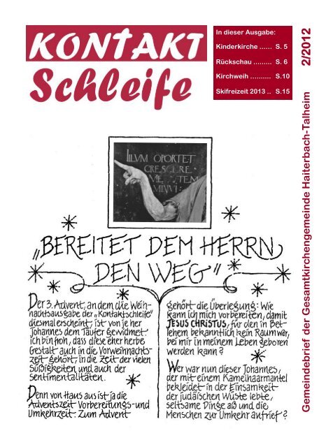 Aktuelle Ausgabe des Gemeindebriefs - Kirchengemeinde Haiterbach