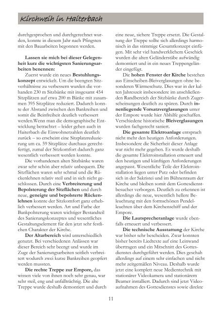 Aktuelle Ausgabe des Gemeindebriefs - Kirchengemeinde Haiterbach