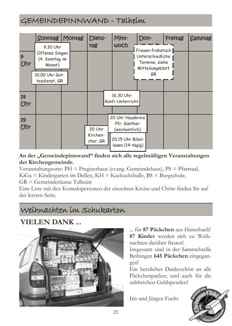 Aktuelle Ausgabe des Gemeindebriefs - Kirchengemeinde Haiterbach