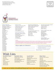 Wish Lists - Ronald McDonald House Charities of Chicagoland and ...