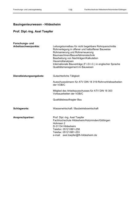 forschungs- und leistungskatalog der hochschulen in ... - Mentoring