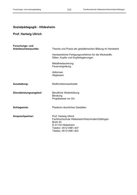 forschungs- und leistungskatalog der hochschulen in ... - Mentoring