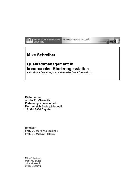 Mike Schreiber Qualitätsmanagement in kommunalen ... - Monarch
