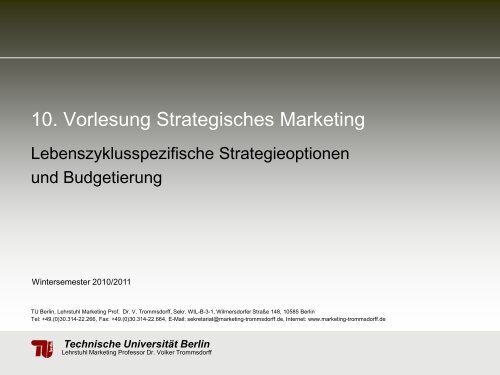 Strategische Situationsanalyse - Technische Universität Berlin