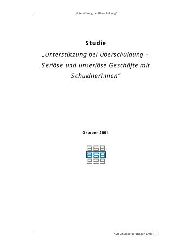 Studie - Schuldnerberatung