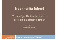 Nachhaltig leben - Vorschläge für Studierende so lebst du ... - IFZ