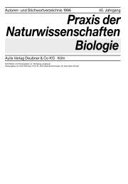 Praxis der Naturwissenschaften Biologie - Didaktik der Biologie