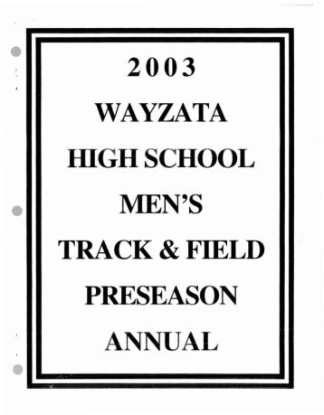 MEN'S TRACK&FIE D - Wayzata Public Schools