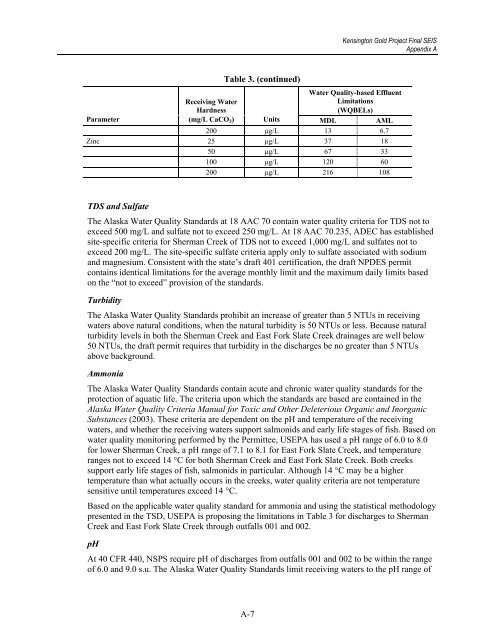 Kensington Gold Project Final Supplemental Environmental Impact ...