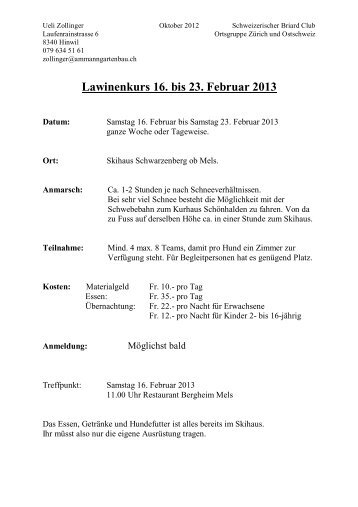 Lawinenkurs 2013.pdf - Schweizerischer Briard Club