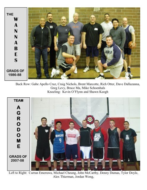 2012 Alumni Bball Program - St. Thomas More Collegiate