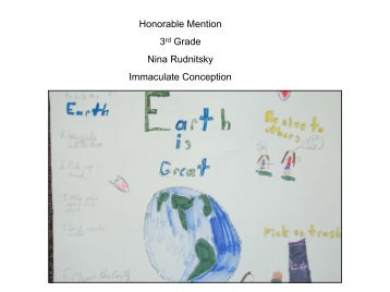 Honorable Mention 3rd Grade Nina Rudnitsky Immaculate Conception