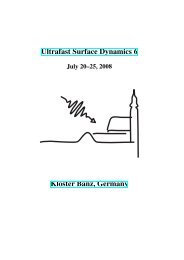 Ultrafast Surface Dynamics 6 Kloster Banz, Germany - Max-Born ...