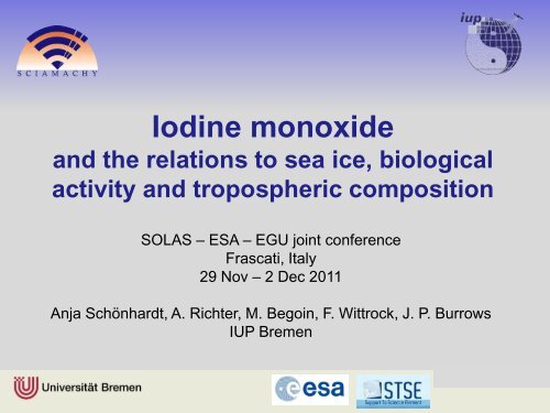 Iodine Monoxide and the Relations to Sea Ice - Congrex