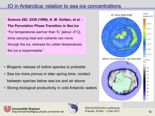 Iodine Monoxide and the Relations to Sea Ice - Congrex