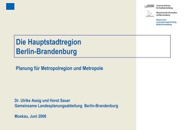 Die Hauptstadtregion Berlin-Brandenburg