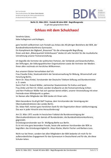 BDK: Schluss mit dem Schulchaos!