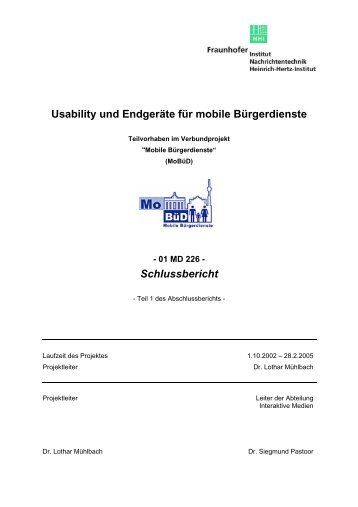 Usability und Endgeräte - Mobile Bürgerdienste
