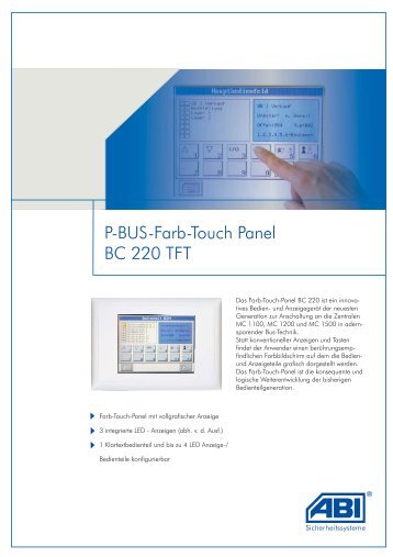 P-BUS-Farb-Touch Panel BC 220 TFT - SIS Security GmbH