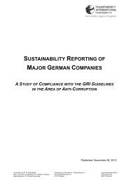 sustainability reporting of major german companies - Transparency