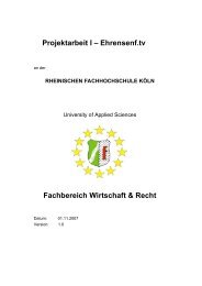 Projektarbeit I – Ehrensenf.tv Fachbereich ... - Bernd-schmitz.net