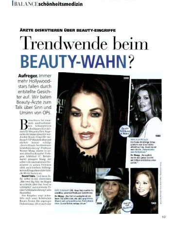 Madonna: Trendwende beim Beauty-Wahn? - Dr. Wolfgang Metka