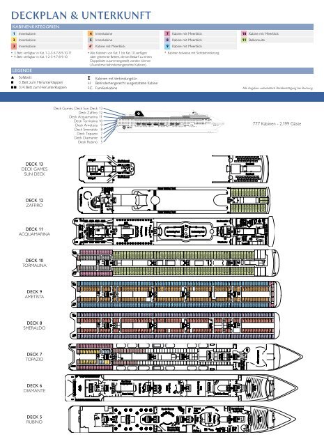 DECKPLAN & UNTERKUNFT - MSC Kreuzfahrten