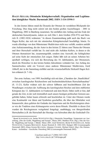 Hagen KELLER, Ottonische Königsherrschaft. - Concilium medii aevi