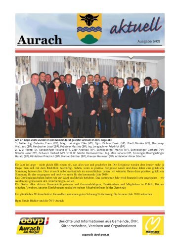Der Volks- und Brauchtumsverein - ÖVP Aurach
